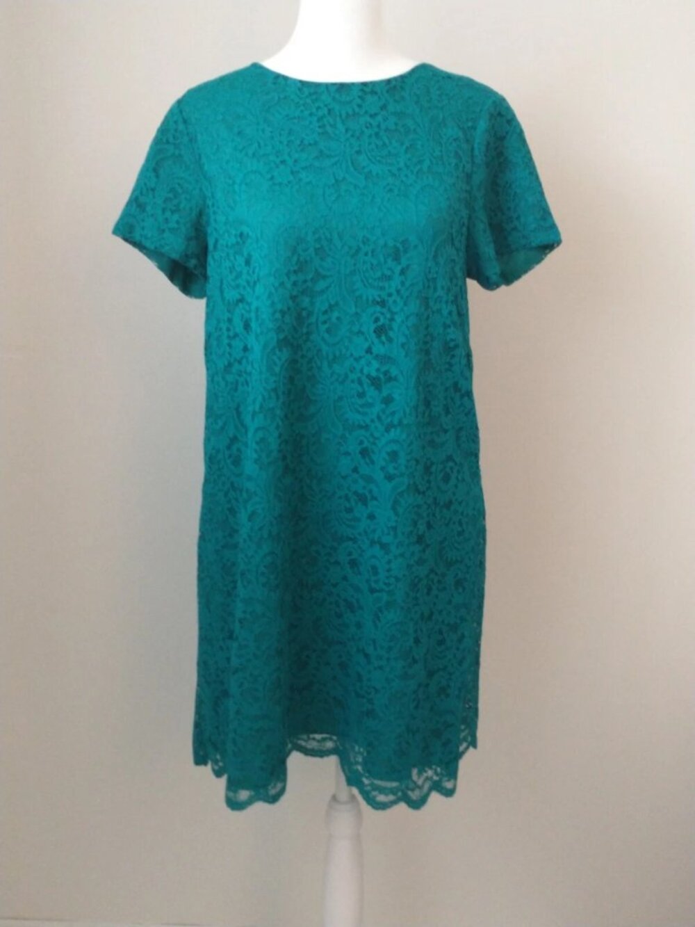 Cece By Cynthia Steffe Emerald Green Lace A-line Dress Women's 6 feminine modest
